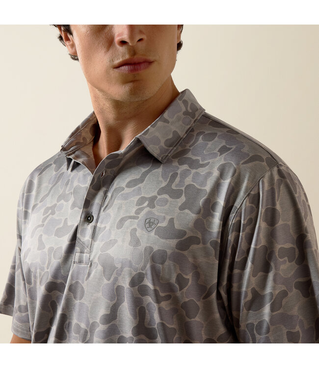 10073436 MNS ALL OVR PRNT HTHRD FTD SS POLO M AQ
