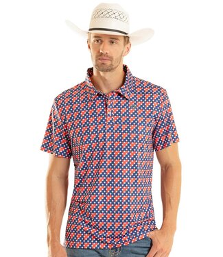 Panhandle Slim BM51T08717 Americano Printed Polo Blue