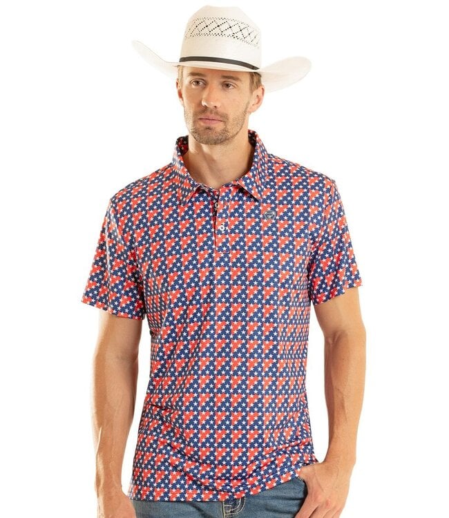 BM51T08717 Americano Printed Polo Blue
