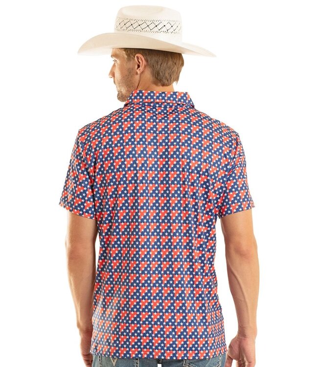 BM51T08717 Americano Printed Polo Blue