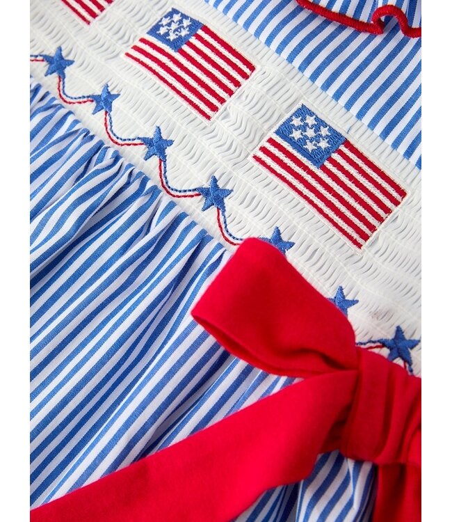 Girls Bow Smocked Dress