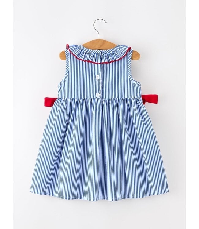 Girls Bow Smocked Dress
