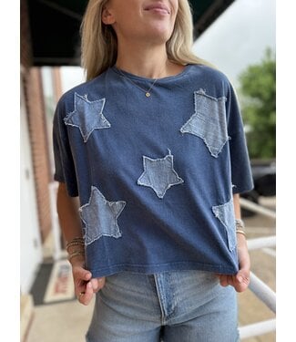 hyfve Raw Edge Star Patch Top C616