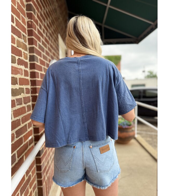 Raw Edge Star Patch Top C616