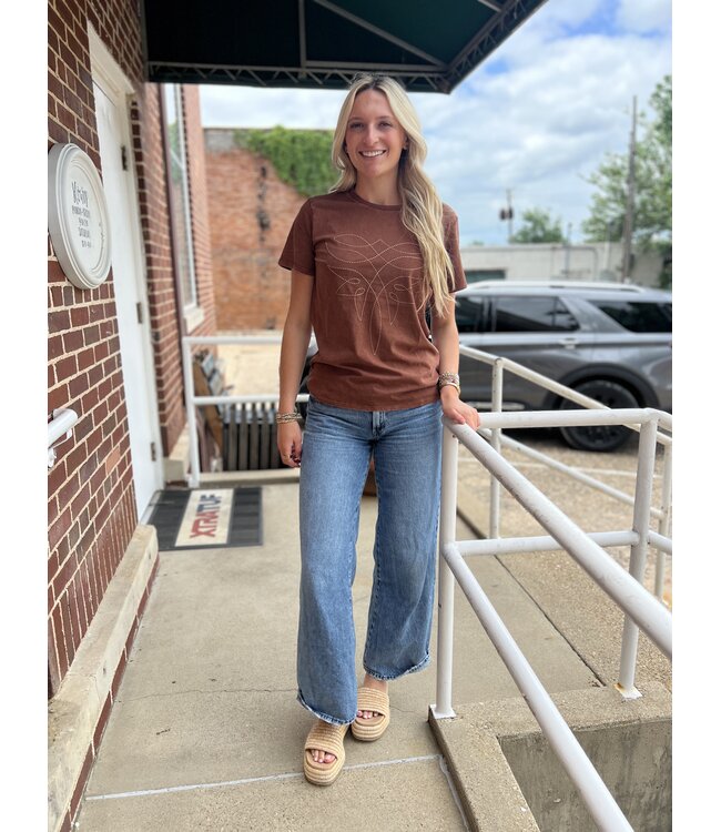BW21T08797 Mahogany Boot Stitch Tee