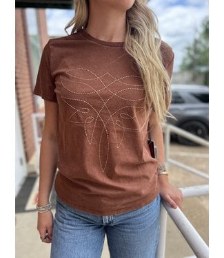 BW21T08797 Mahogany Boot Stitch Tee