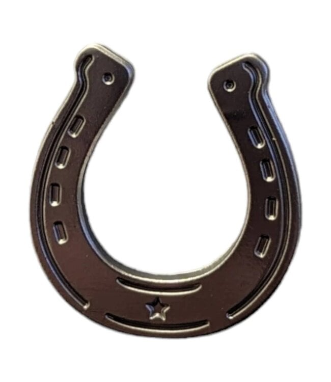 Horseshoe Cross Grey Mag Hat Pin