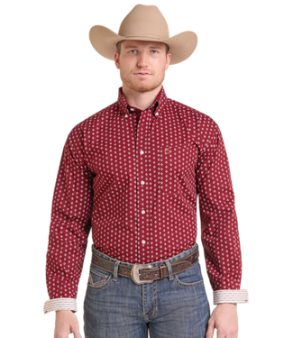 Panhandle Slim RMB2S09541 Mens LS 1Pkt Button Red