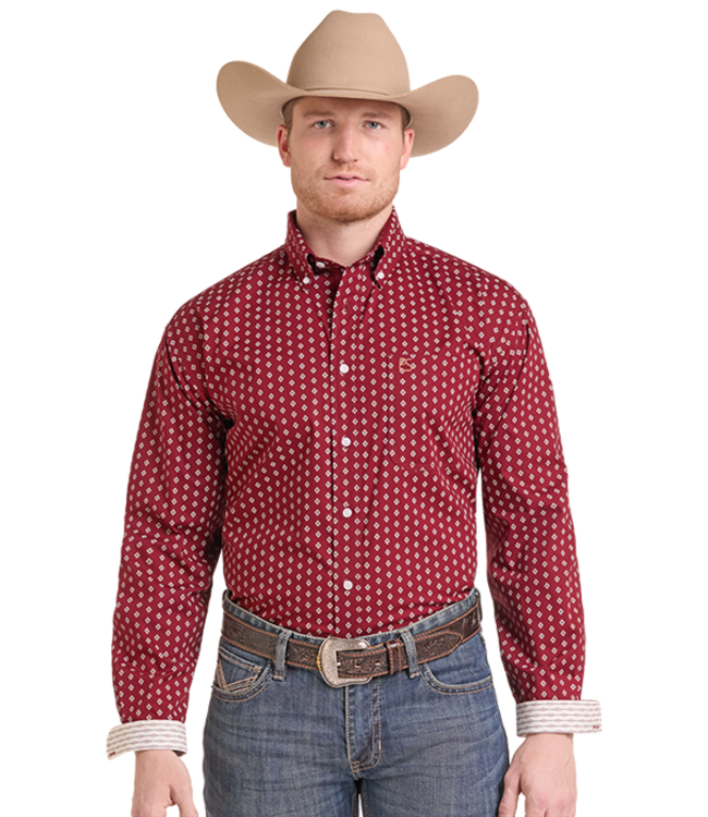 RMB2S09541 Mens LS 1Pkt Button Red