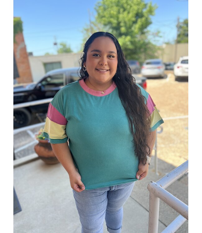 Teal Combo T-Shirt AT3862S