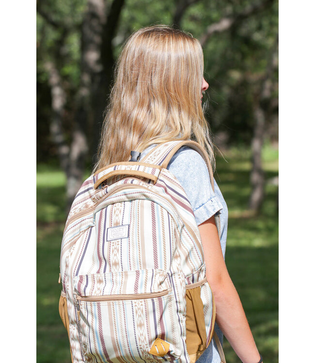 BP2601CRST Recess Cream/Tan Serape Stripe Backpack