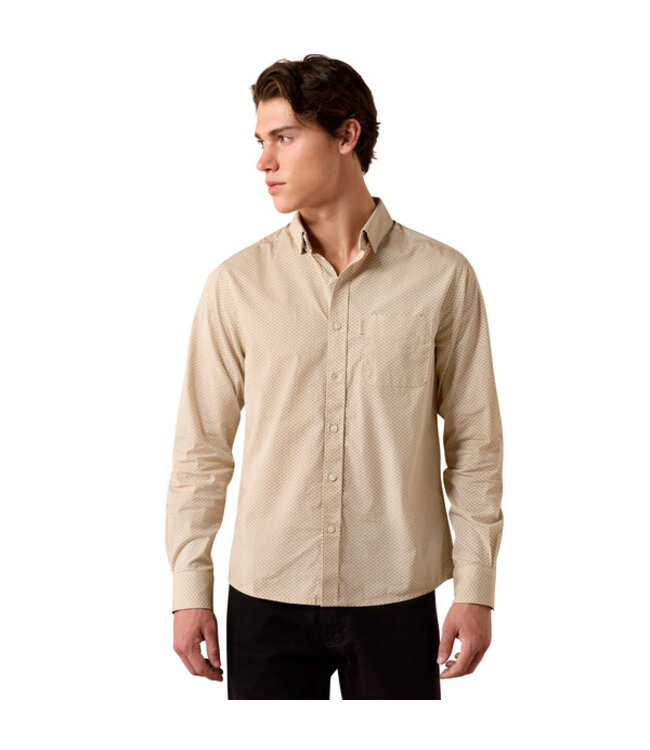 10079426 MILAN MODERN SLM LS SHRT WHT GEO