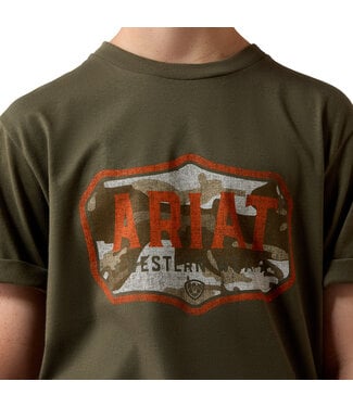 Ariat Intl 10079540 BOYS WILD CREEK CAMO SS TSHRT ARMY GRN