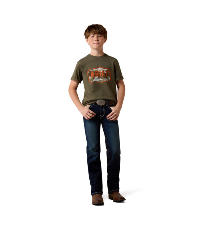 10079540 BOYS WILD CREEK CAMO SS TSHRT ARMY GRN