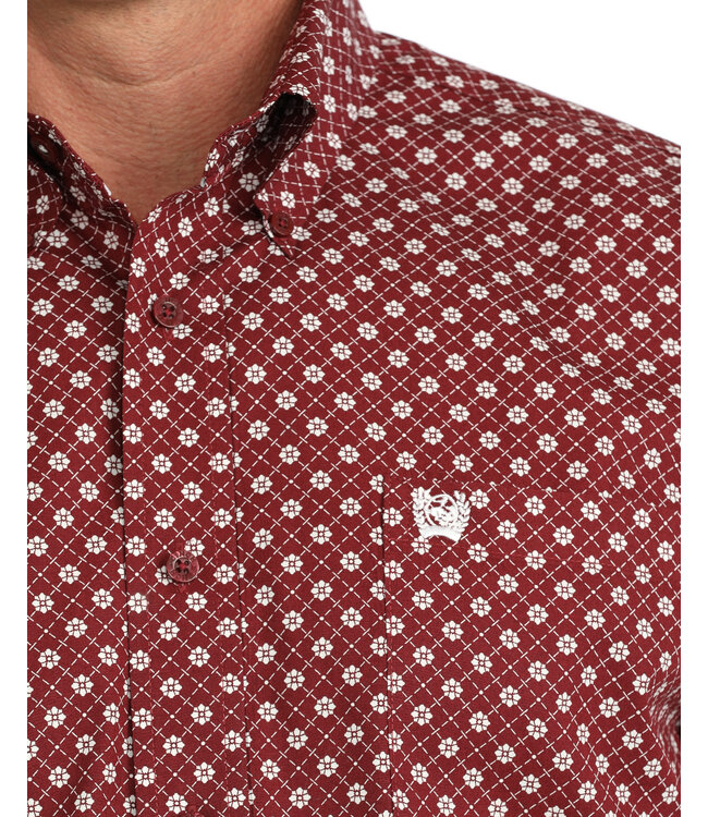 MTW1106141 MENS LS PLAIN WEAVE BURGUNDY