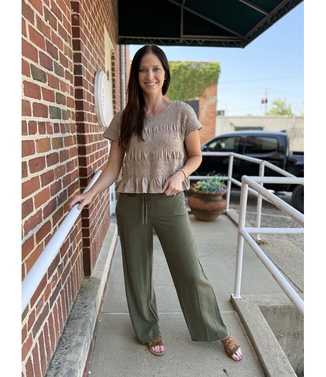 The Olive Pinstriped Trousers PK16095