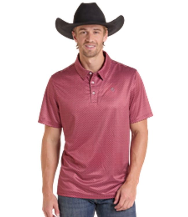 TM51T09521 Mens SS Polo Button Wine