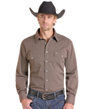 Panhandle Slim SMB4S09564 Mens LS 2Pkt Button Camel
