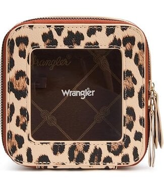 montana west WG371-8000LP Wrangler Clear Cosmetic Bag Leopard Tan