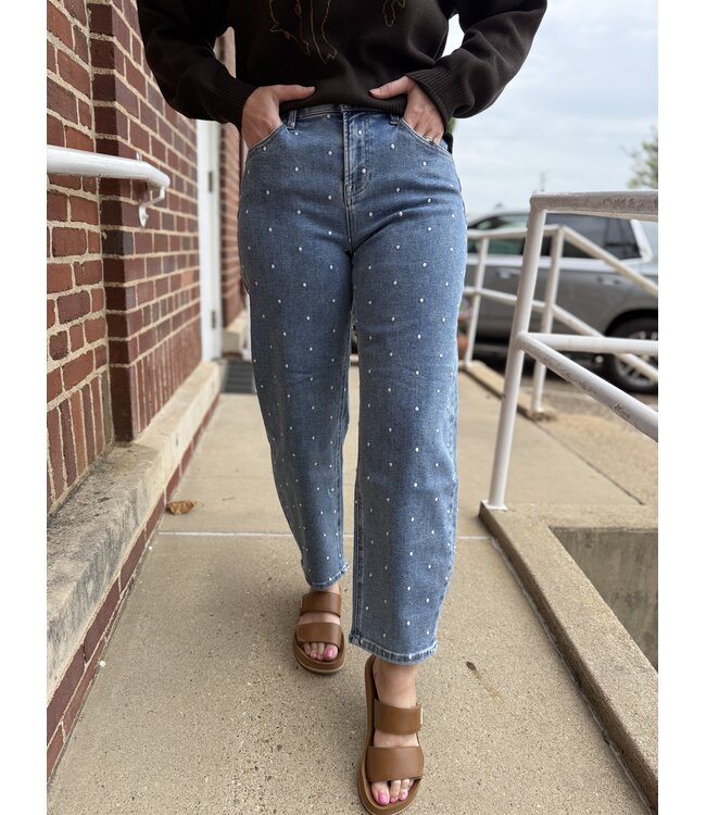 Risen Polka Dot Barrel Jean PGC21955