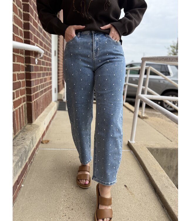 Risen Polka Dot Barrel Jean PGC21955