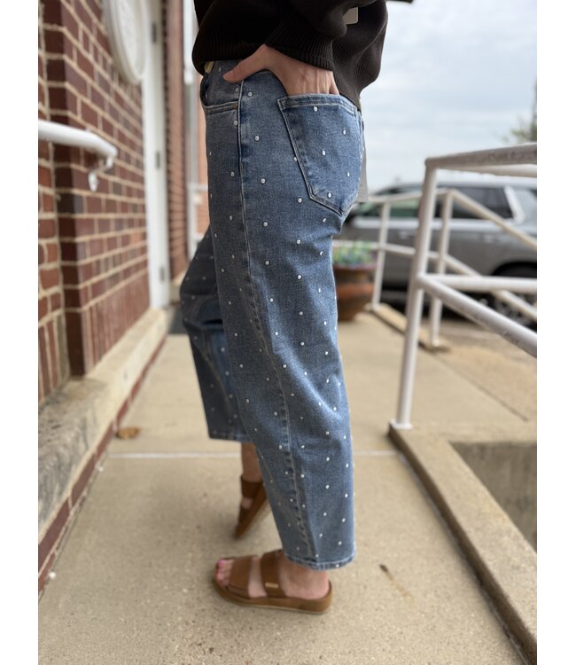 Risen Polka Dot Barrel Jean PGC21955