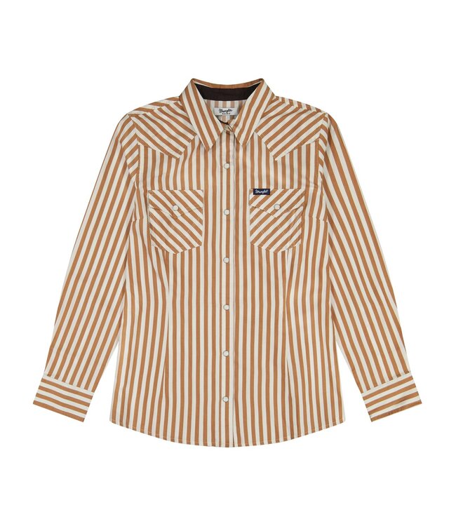 112385311 Ladies LS Snap Brown