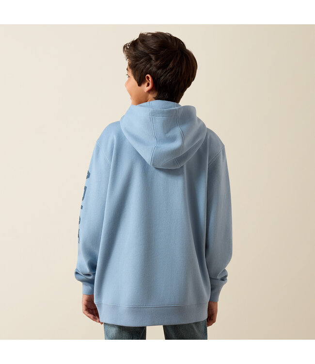 10079362 BOYS ARIAT LOGO HOOD LT DNM