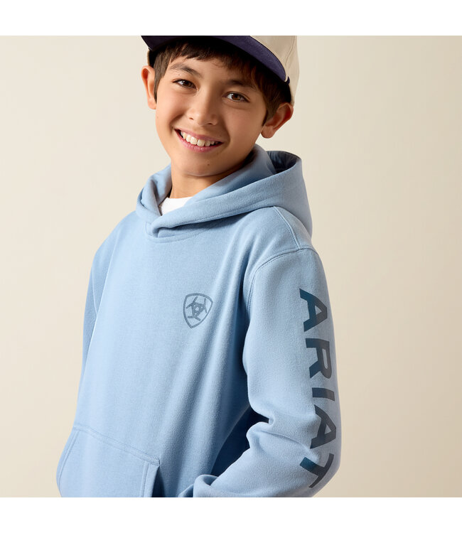 10079362 BOYS ARIAT LOGO HOOD LT DNM
