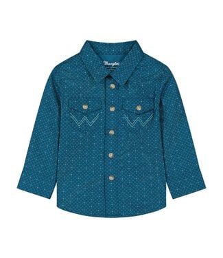 Wrangler 112384732 Baby Boy LS Snap Blue