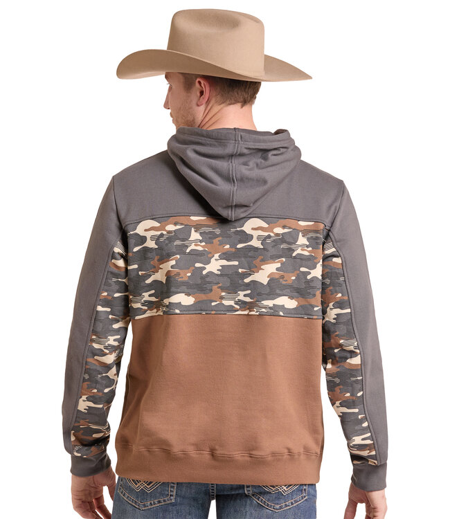 BM94T09624 CAMO-BLOCKED PRINTED HOODIE