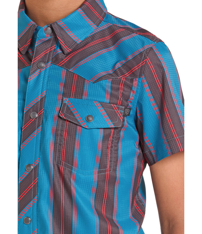 BBN3S09453 TEK STRIPE PRINTED SS TEAL