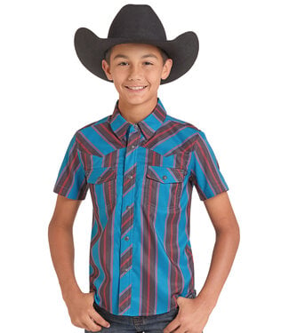 Panhandle Slim BBN3S09453 TEK STRIPE PRINTED SS TEAL