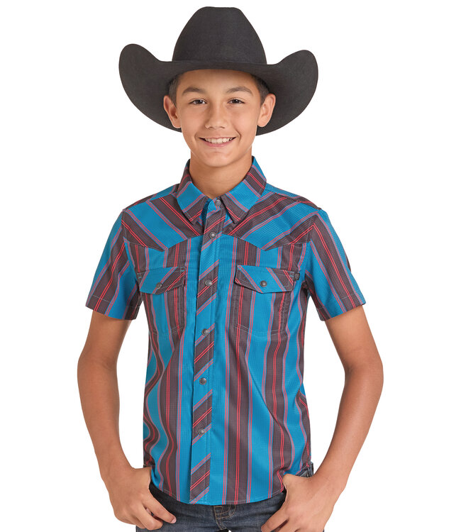 BBN3S09453 TEK STRIPE PRINTED SS TEAL