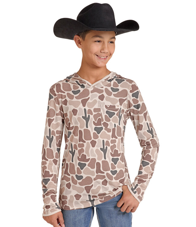 BB22T09614 CAMO PRINTED LITE HOODIE TEE