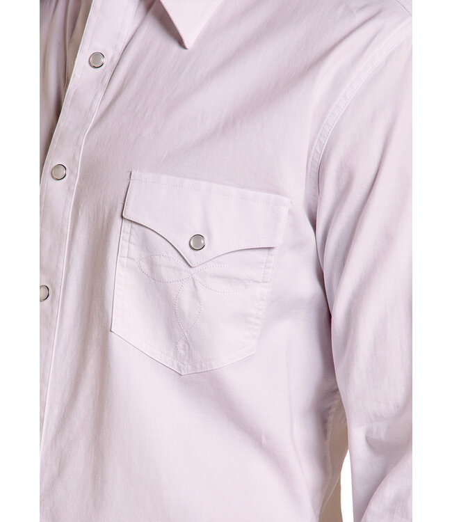 BMN2S09439 RR SOLID TWILL LS SNAP WHITE