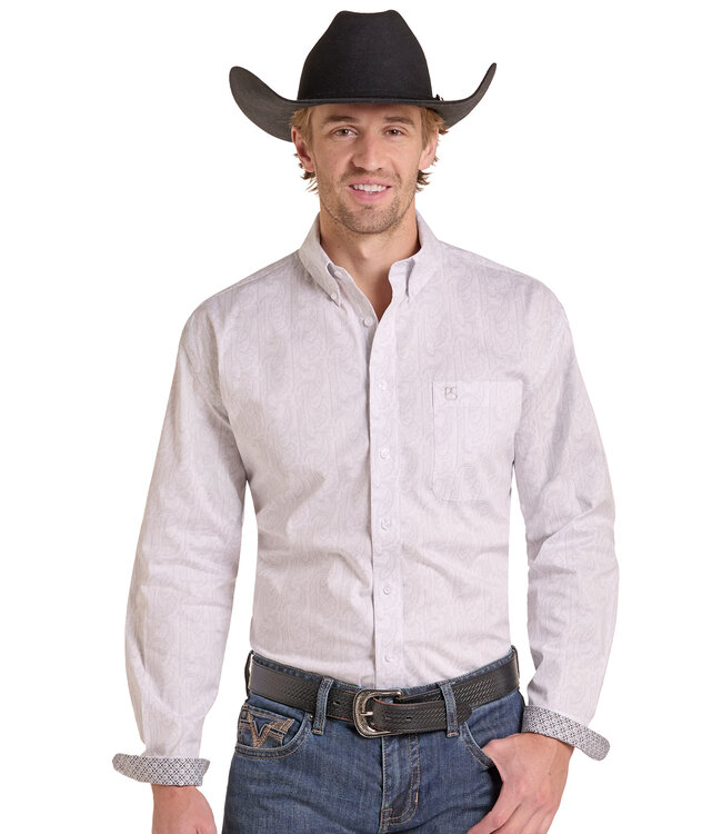 RMB2S09543 Mens LS 1Pkt Button White