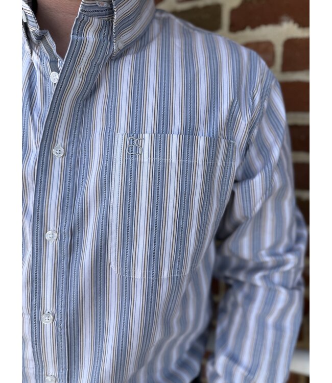 RMB2S09534 Mens LS 1Pkt Button Blue