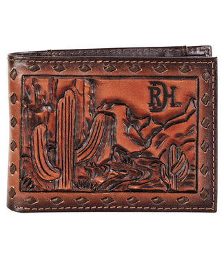 2621808812 RED DIRT HAT CO BIFOLD WALLET DESERT SCENE W/BUCKSTITCH