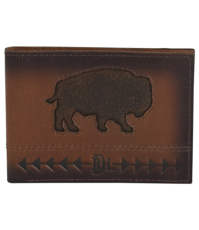[24170881W12] RED DIRT HAT CO BIFOLD WALLET RAISED BISON