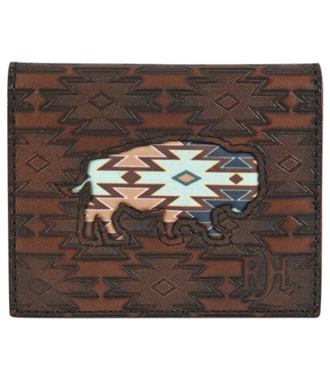 [22228878W6] RED DIRT HAT CO MENS BIFOLD CARD CASE S'WEST BUFFALO INLAY