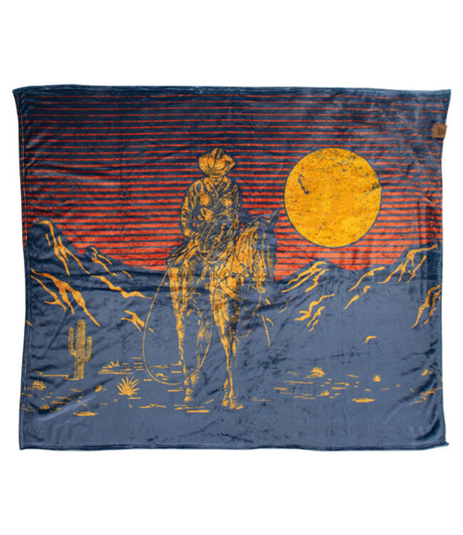 2621891355 RED DIRT HAT CO FLEECE BLANKET VAQUERO PRINT
