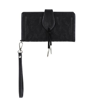 Red Dirt Hat Co 2622147751 JUSTIN LADIES LARGE WALLET BLACK W/BOOT STITCH