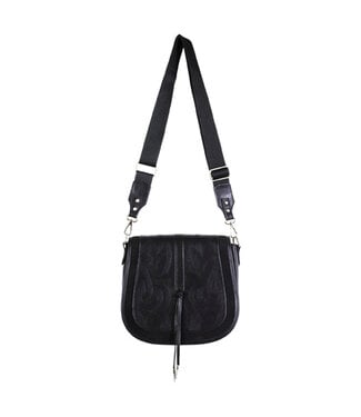 Red Dirt Hat Co 2622145311 JUSTIN LADIES SADDLE BAG BLACK W/BOOT STITCH