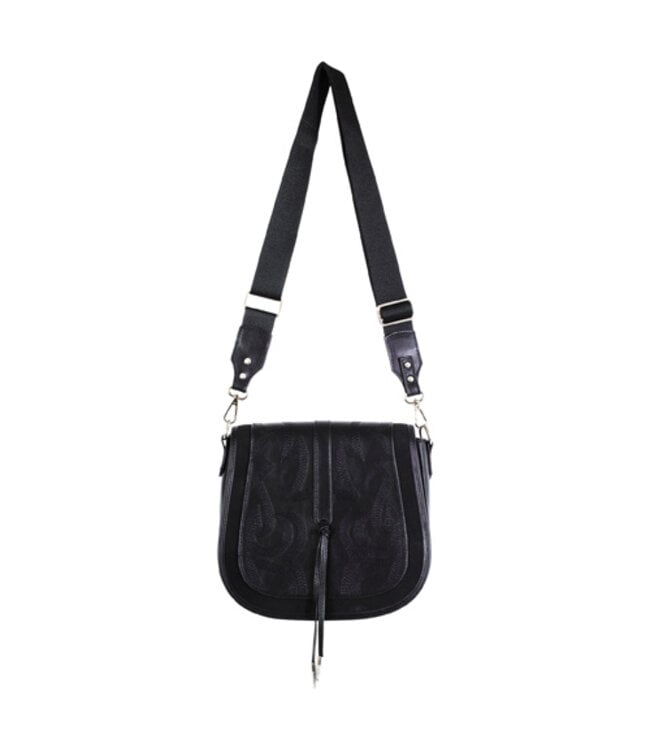 2622145311 JUSTIN LADIES SADDLE BAG BLACK W/BOOT STITCH