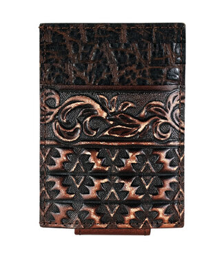 Red Dirt Hat Co 2621808753 RED DIRT HAT CO CARD CASE W/MAGNET CLIP FLORAL EMBOSS W/AZTEC