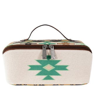 Red Dirt Hat Co 2621879471 RED DIRT HAT CO LADIES COSMETIC CASE CANVAS AZTEC WITH BISON