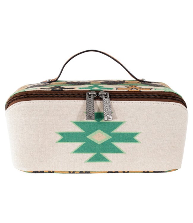 2621879471RED DIRT HAT CO LADIES COSMETIC CASE CANVAS AZTEC WITH BISON