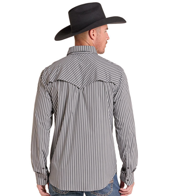 BMN2S09470 TEK CORE STRIPE PRINT CHARCOAL
