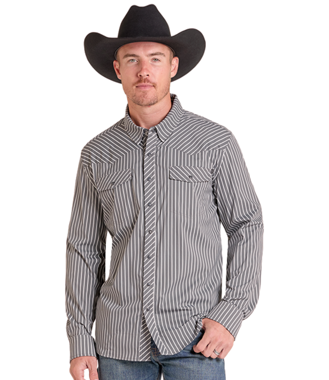 BMN2S09470 TEK CORE STRIPE PRINT CHARCOAL